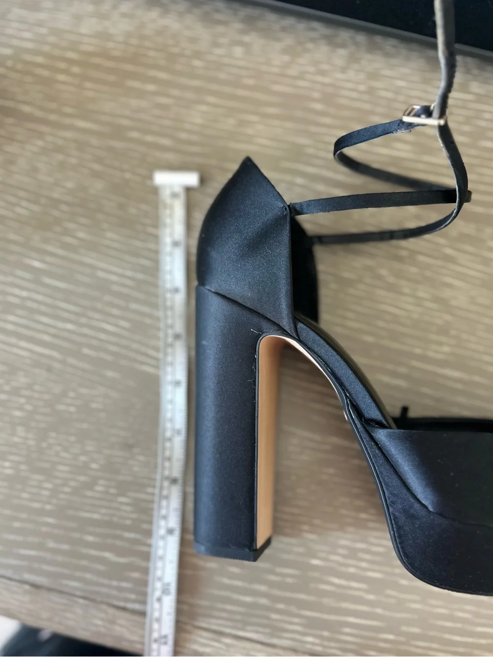 Zara Black Pointed-Toe Ankle-Strap Heels